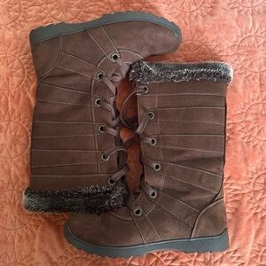 Route 66 Dark Brown Fur-Trimmed Winter Boots